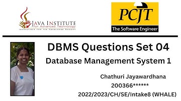 DBMS question set 04 |Create a Database Using MySQL | Java Institute | Chathuri Jayawardhana