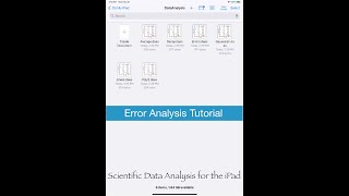 DataAnalysis V4 for the iPad Tutorial (Error Analysis and Error Bars)
