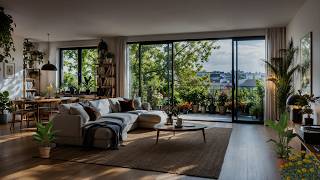 Elegant Morning Apartment Jazz ☀️ Urban Garden Coffee Ambience for Quiet Focus & Peaceful Living