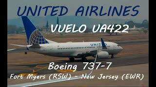 United Vuelo UA422 Fort Myers RSW - New Jersey EWR B737