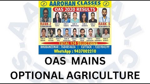 OAS AGRICULTURE OPTIONAL-AAROHAN CLASSES-7684054656