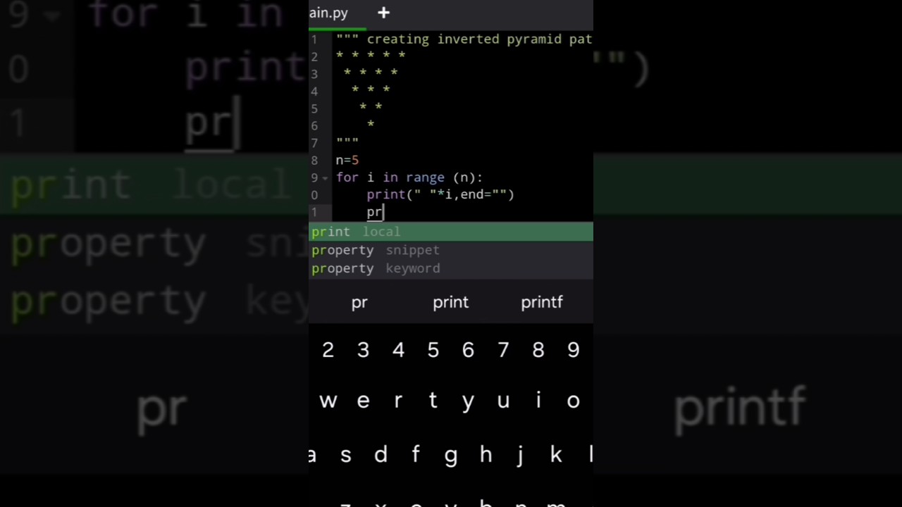 How to Code/create an Inverted Pyramid in Python! 🐍🔻in the simplest way