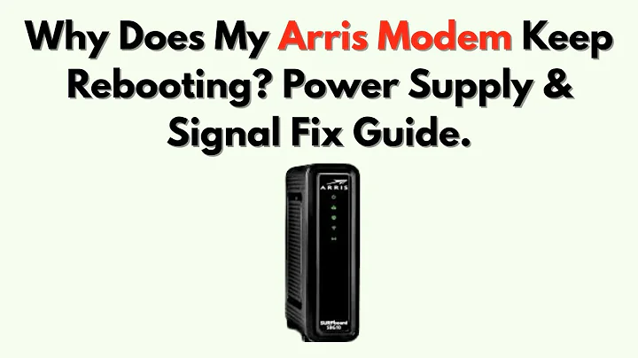 Why Does My Arris Modem Keep Rebooting? Power Supply & Signal Fix Guide.