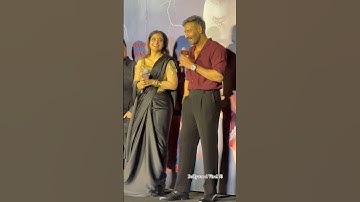 Beautiful #kajol & #ajaydevgan Together Maa Trailer Launch 😊❤️ #ytshorts #trendingshorts #shorts