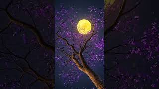 Beautiful Night Aesthetic 🌌 | Moon &amp; Tree #moon #tree #aesthetic #ai