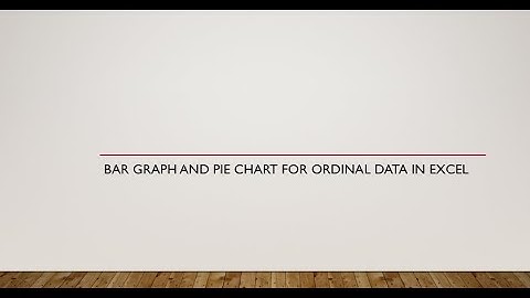 Bar Graphs and Pie Charts for Ordinal Data in Excel