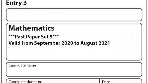 Functional Skills Maths E3 Past Paper 5 Pearson Edexcel