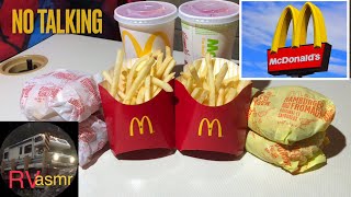 ASMR - McDonalds Double &amp; Single Cheese Burger | No Talking |  Eating Sounds | Mukbang