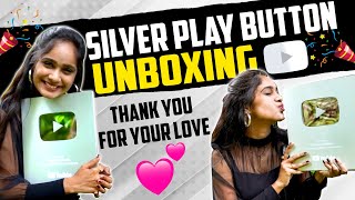 Unboxing My YouTube Silver Play Button🔥| 100K Subscriber😍 Feeling Grateful & blessed|Namma Tejaswini