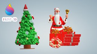 Windows 10 Paint 3d Tutorial : Paint3d Christmas 🎄🎄tree 3d model making and decoration with 🎅 🎅🎅