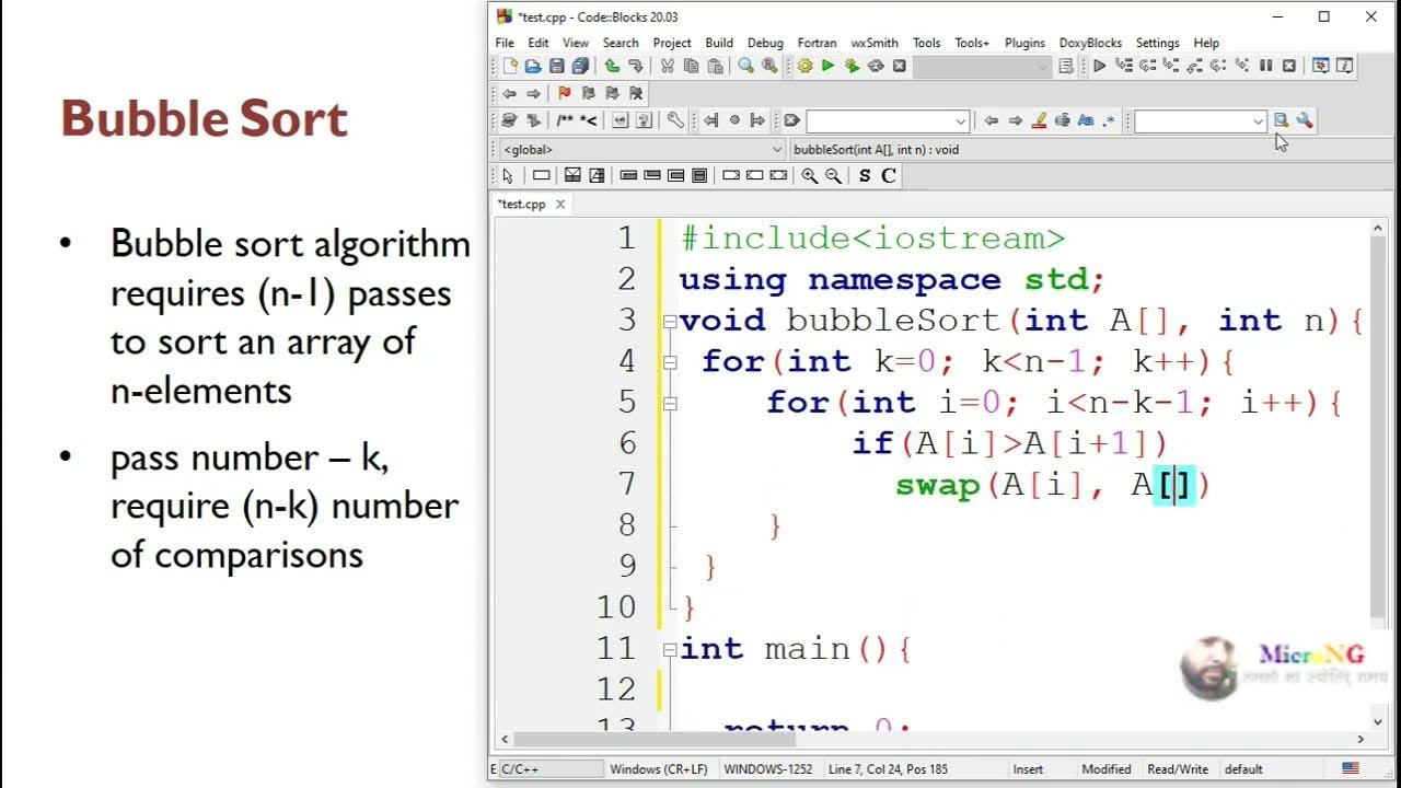 bubble sort algorithm - YouTube