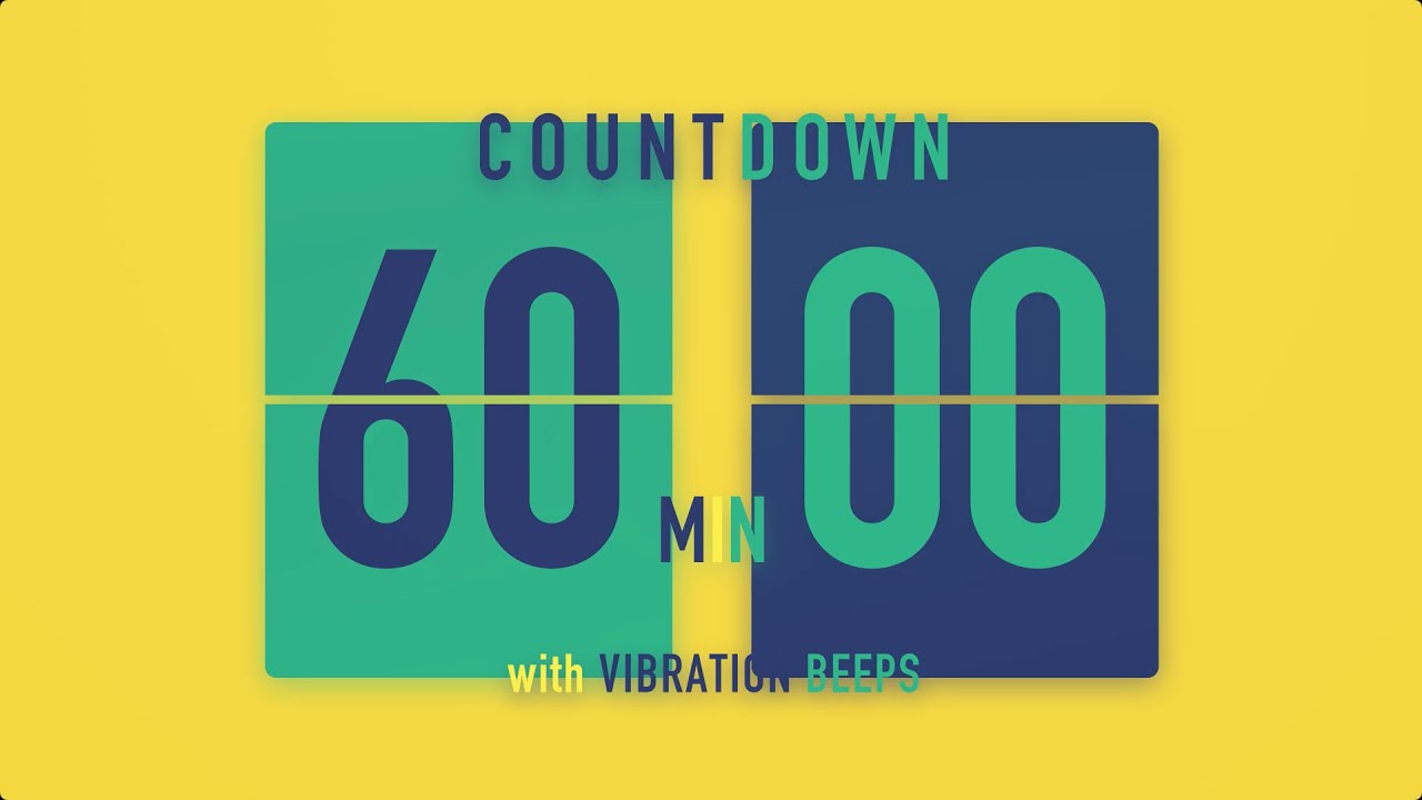 60 Minute Countdown Timer ⚡️ Flip Clock with Vibration Beeps - YouTube
