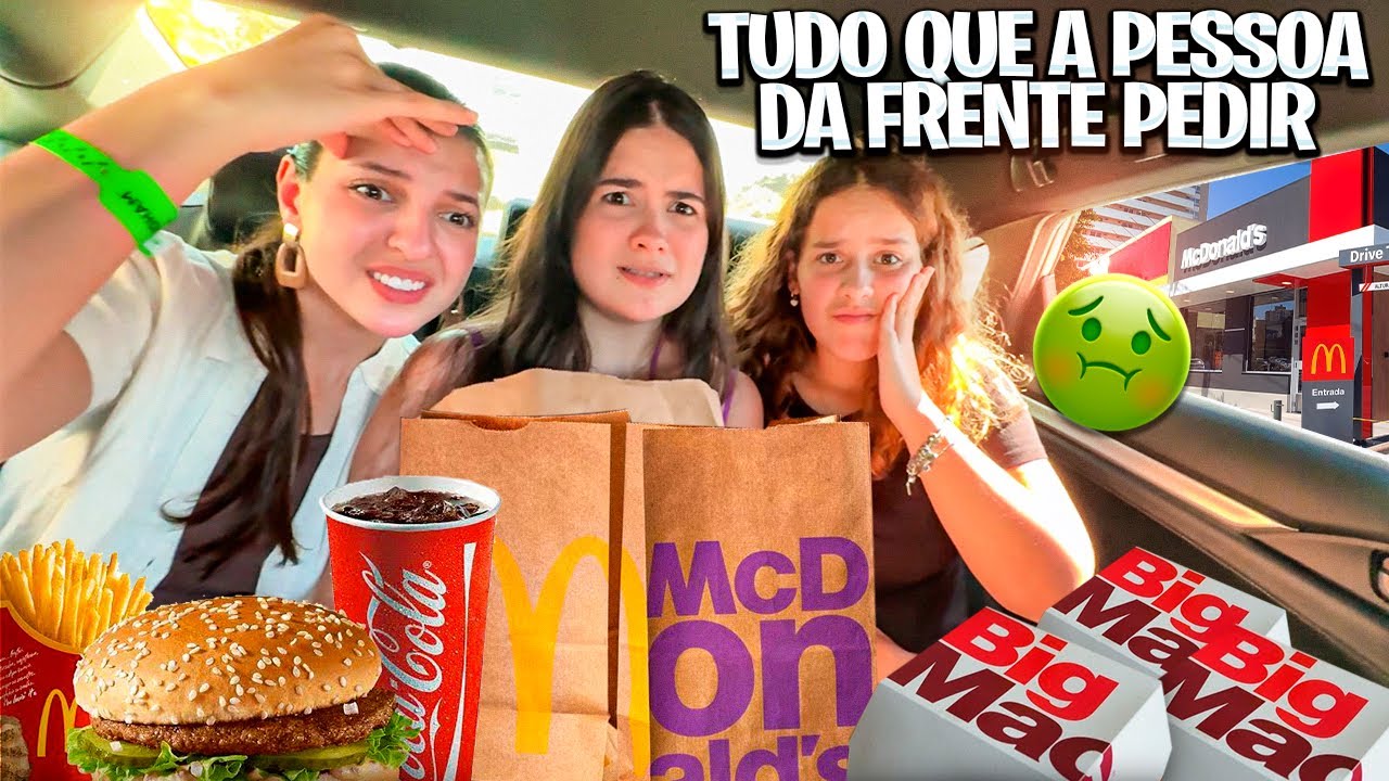 PEDINDO e COMENDO TUDO QUE A PESSOA DA FRENTE PEDIU NO DRIVE THRU com FABIANA LANDIM