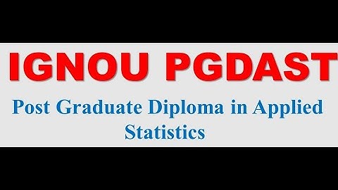 Post Graduate Diploma in Applied Statistics (PGDAST) प्रवेशप्रक्रिया माहिती