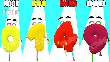 NOOB vs PRO vs HACKER vs GOD in Number Race 3D
