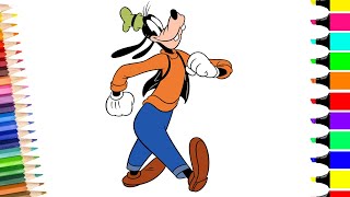 Goofy cartoon characters | how to draw goofy full body | Mickey mouse drawing