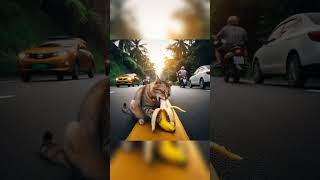 Cat With Banana | #Cat #Viral #Shorts