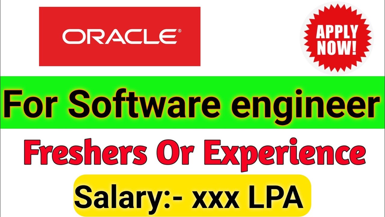 ORACLE Hiring Freshers in 2025 || Freshers Jobs Software engineer ...
