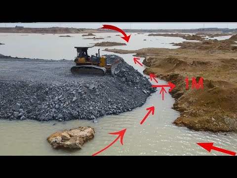 Special Activity Technique Operator Sand Filling Up Bulldozer Force To Pushing Clearing Sand