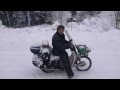 Riding a honda c90 in finland in snow