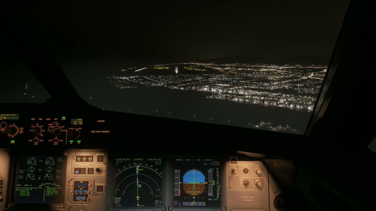 [FS2024] Fenix Airbus A321 Vueling landing in Barcelona (BCN) LEBL