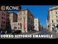 Rome Virtual Tour (4K) ➧ Corso Vittorio Emanuele II ➧ with Captions