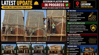 Exterior Plaster Work in Progress 🏗️✨ | House Elevation Taking Final Shape