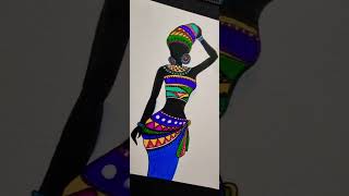 african africanwoman drawing figuredrawing  colorfuldrawing new creative ideasfordrawing