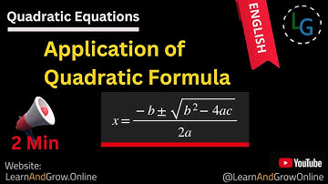 Solve quadratic equation by the Quadratic Formula | Quadratic Formula explained | English (5, C4)