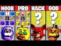 Minecraft Battle: FNAF CRAFTING CHALLENGE - NOOB vs PRO vs HACKER vs GOD in Minecraft Animation