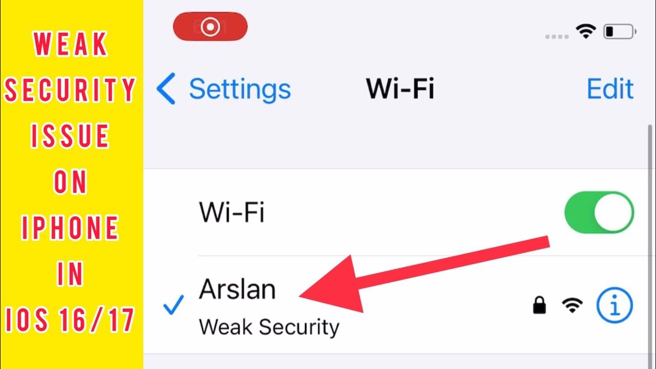 How to Fix "Weak Security" on iPhone in iOS 16/17. YouTube