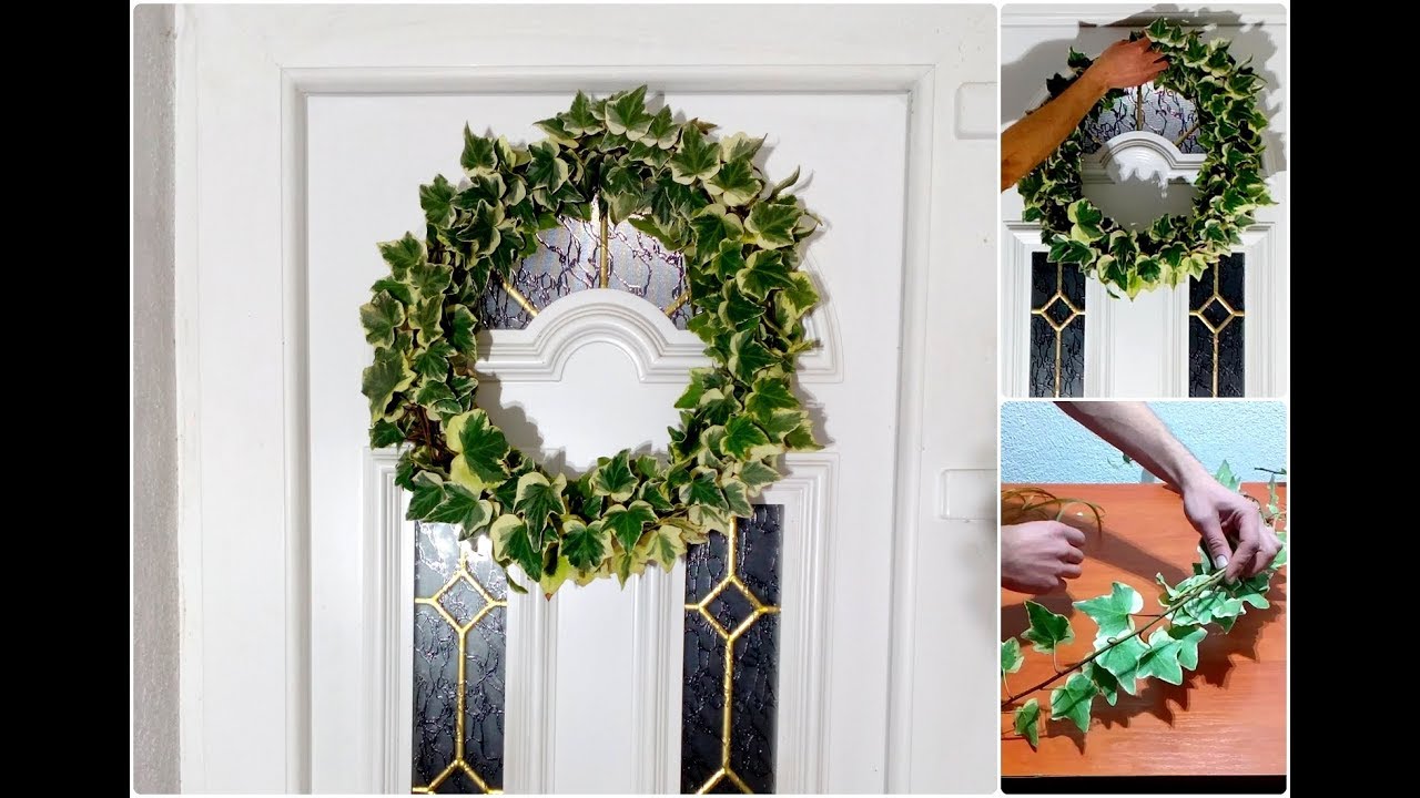 how to make english ivy wreath door decorating ideas youtube