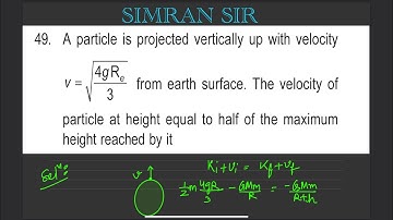 A particle is projected vertically up with velocity v=root 4gR/3 from earth surface the velocity of