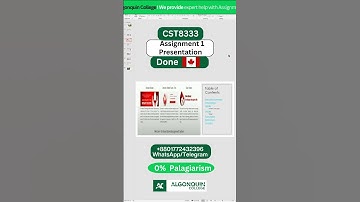 Student Work (𝐀𝐬𝐬𝐢𝐠𝐧𝐦𝐞𝐧𝐭 𝟏) | 𝐂𝐒𝐓𝟖𝟑𝟑𝟑 Research Plan Presentation | Algonquin College Canada