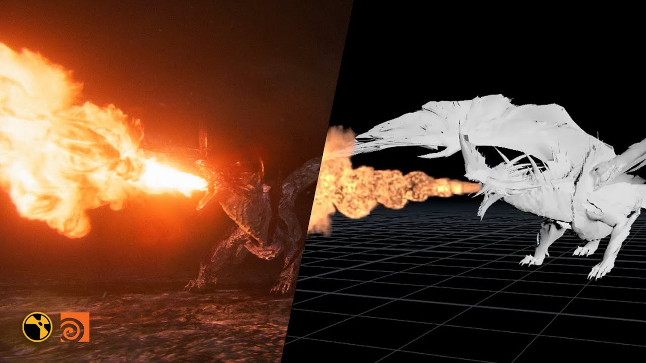 Fire-Breathing Dragon FX – Houdini & Nuke Timelapse Process - YouTube