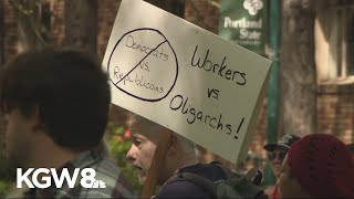 Portland comes out to support workers' and immigration rights in May Day rallies