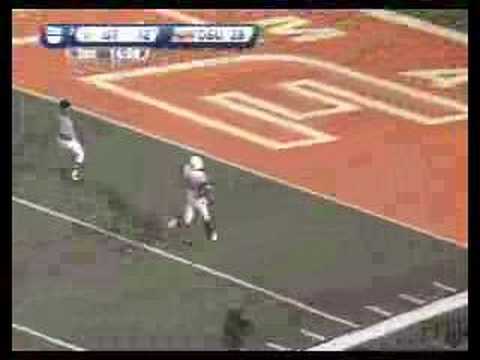 On 3rd and 10, Vince Young uses perhaps the greatest pump fake in history to find a lane down the right sideline for an 80 yard touchdown.