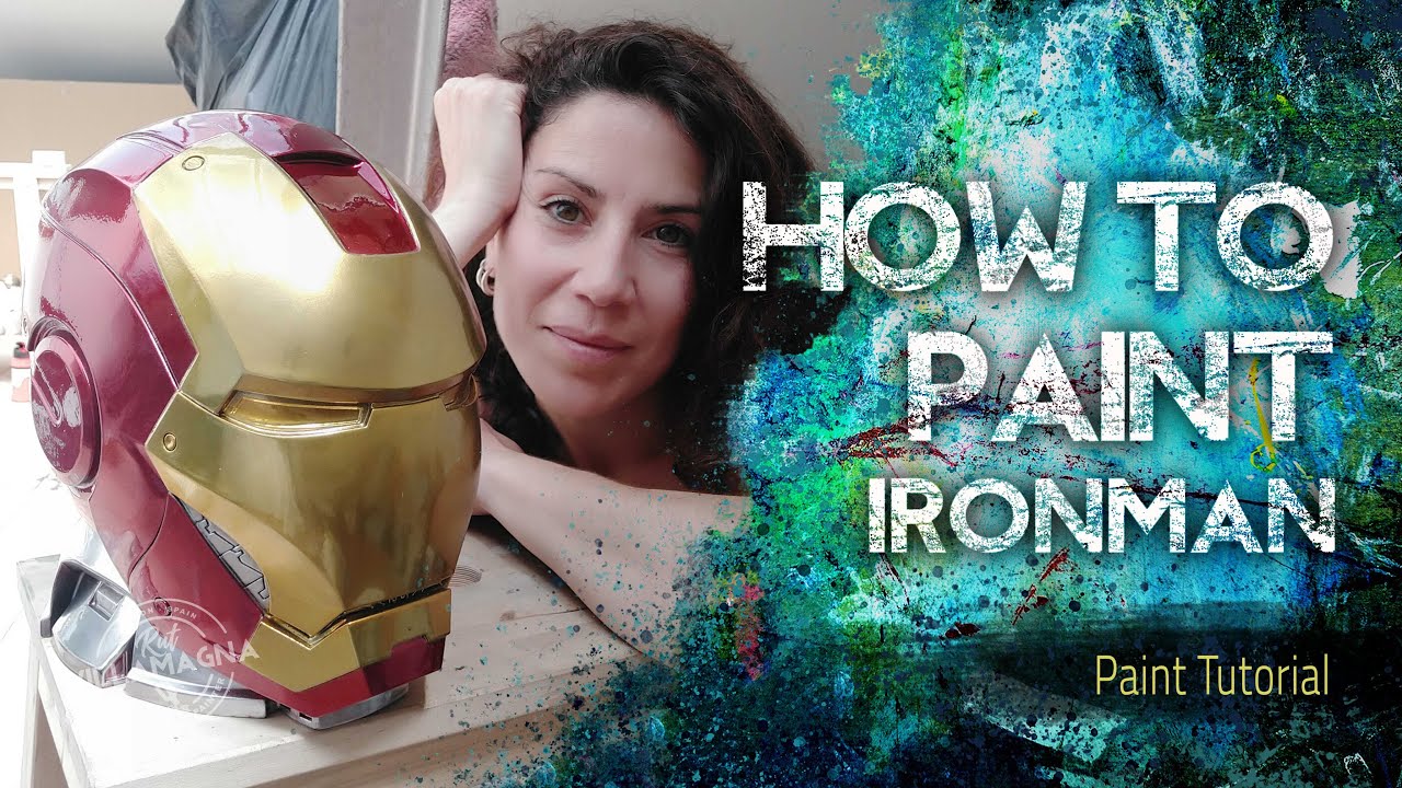 Painting an Ironman piggy bank helmet / pintando un casco de ironman