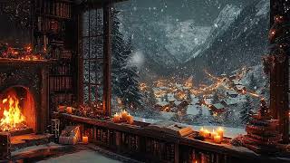 Hazy Window View Over a Snowy Cathedral Town❄️Academia Winter Ambience for Reading, Writing&Relaxing
