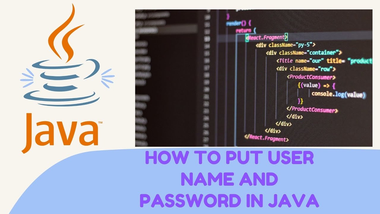 how to put username and password in java - YouTube