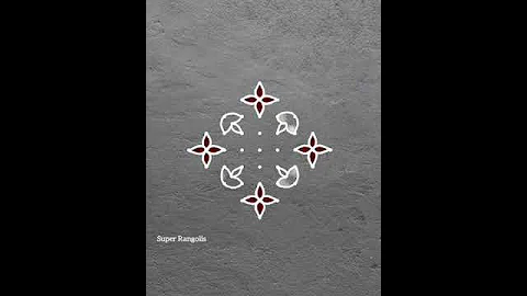 beautiful rangoli with 9 dots.. deepam Rangoli designs.. chukkala muggulu..
