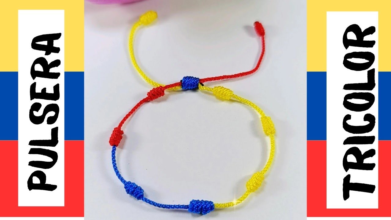 PULSERA TRICOLOR .Como hacer una  PULSERA TRICOLOR con Nudo Franciscano FACIL Y RAPIDA