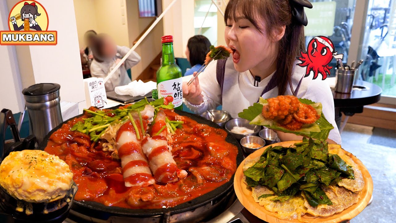 EP. 8 🇯🇵 🐙Острые жареные осьминоги Webfoot! Как на вкус корейская еда в Японии? Джукуми Mukbang