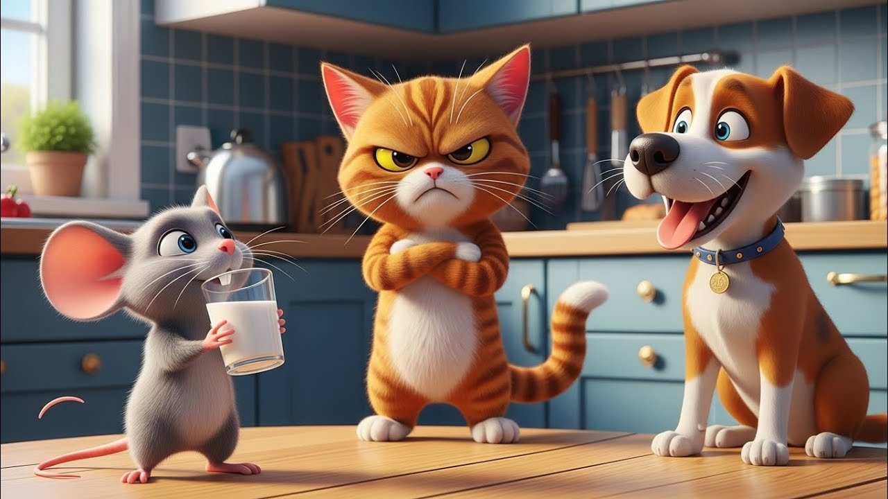 Angry Cat, Thirsty Mouse & Confused Dog! 😂 | Cartoon Short