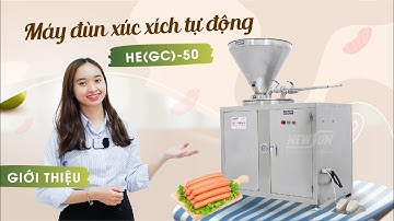 Máy đùn xúc xích tự động liên tục HE(GC)-50: Sản lượng 600 - 800 kg/h, sử dụng đồng thời 2 ống đùn