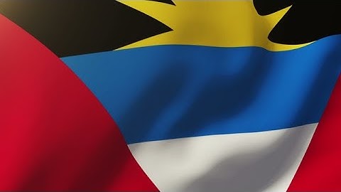 Antigua And Barbuda Flag Waving In The Wind. Looping Sun Rises Style. Animation Stock Animation
