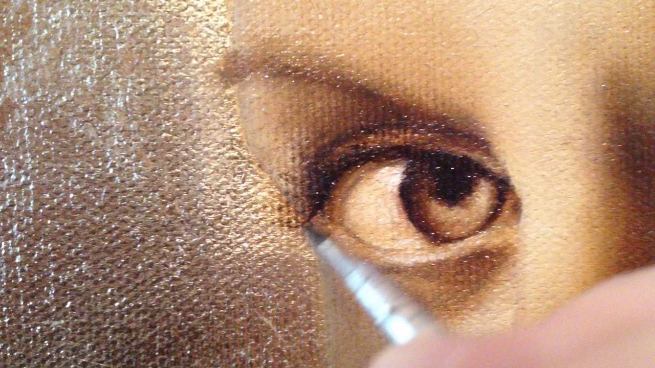 Oil portrait painting detail of eyelashes video YouTube