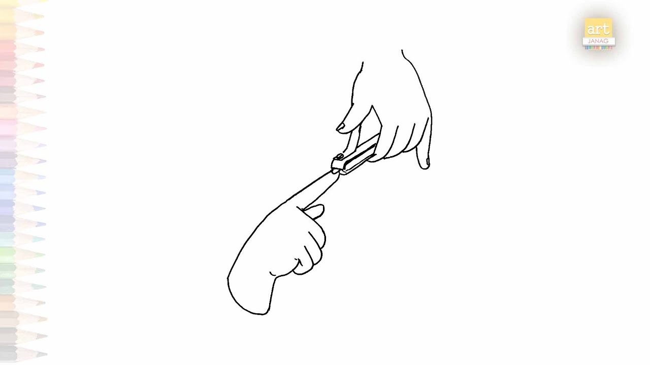 Nail cutting drawing Easy outline sketches How to draw Nails cutter