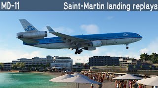Tfdi Design Md-11 Klm. Replays Of Landing At Saint-Martin Princess Juliana