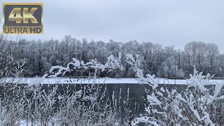 Успокаивающие звуки ветра .Расслабляющие журчание речки .Winter blizzard relaxing